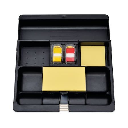 Post-It Recycled Plastic Desk Drawer Organizer Tray, Plastic, Black C-71